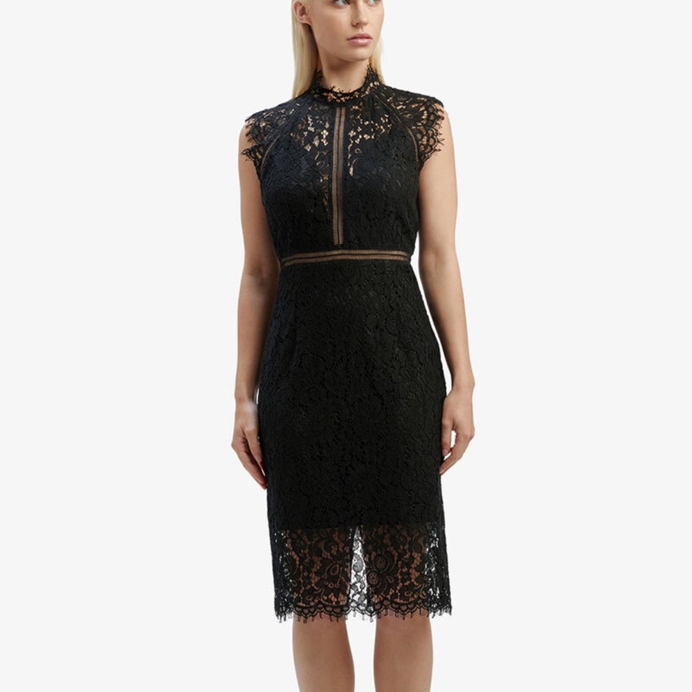 Bardot Lace Mid-Length Dress